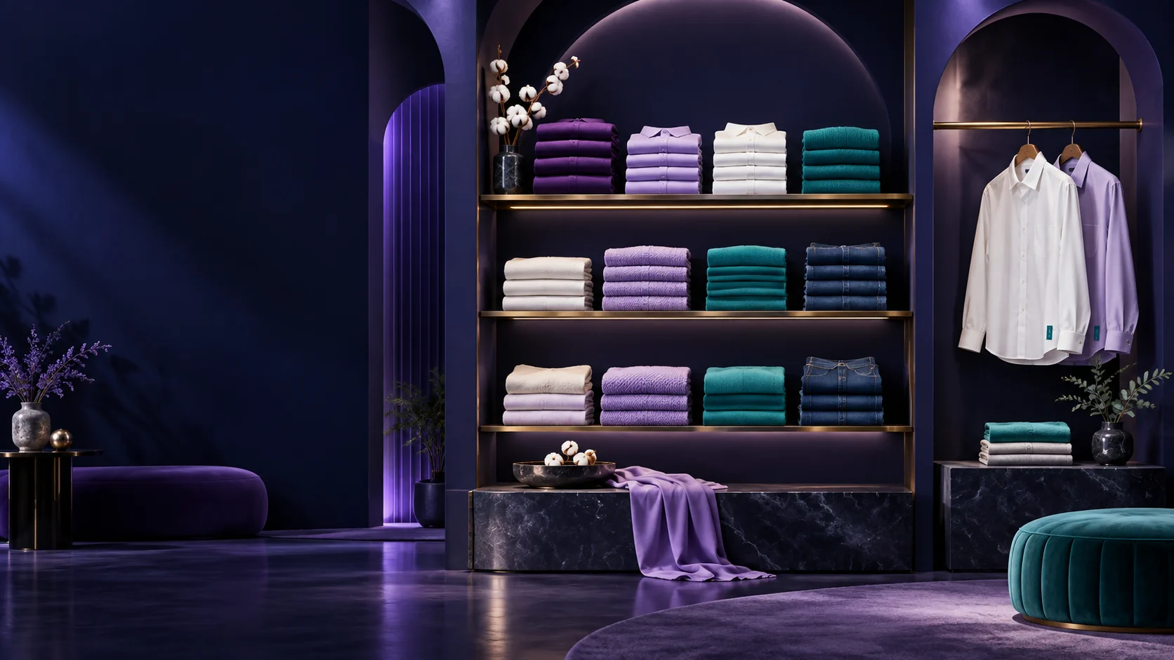 LNDRY House garment-care atelier with curated clothing and premium fabric textures
