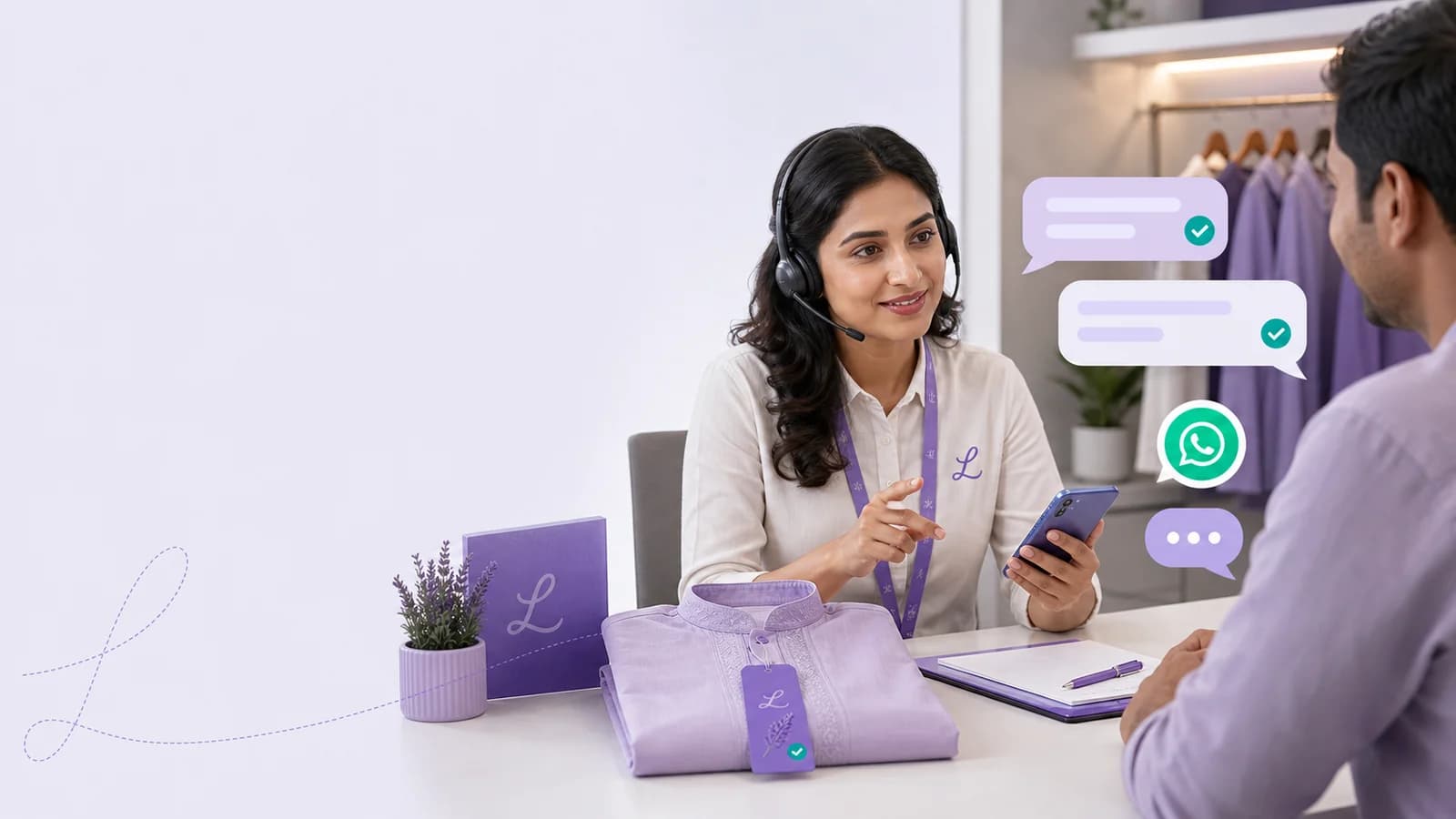 LNDRY support specialist helping a customer